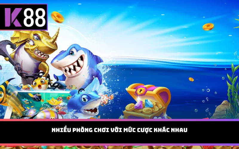 Nhiều phòng chơi với mức cược khác nhau